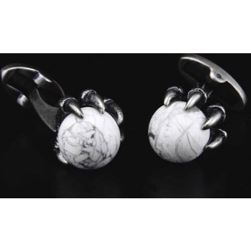 SPARTA White pine stone Antic Silver Plated White Dragonball Shirt cufflinks mens Cuff Links + Free Shipping !!! metal buttons
