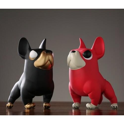 NORDIC STYLE FRENCH BULLDOG FIGURINE ANIMAL STATUE CUTE QUANTUM DOG ART SCULPTURE RESIN CRAFTS HOME DECORATION ORNAMENT R848