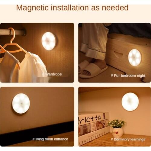 LED Motion Sensor Light PIR Ultra Slim USB Rechargeable Bedroom Wall Lamp Stairs Aisle Wardrobe Cabinet Night Lamp gift