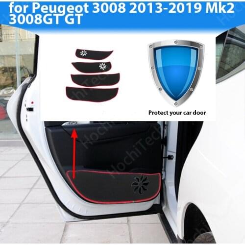Protective Mat Side edge cover Accessories Door Inside Guard Car Door Anti Kick Pad Sticker for Peugeot 3008 2013-2019 3008GT GT
