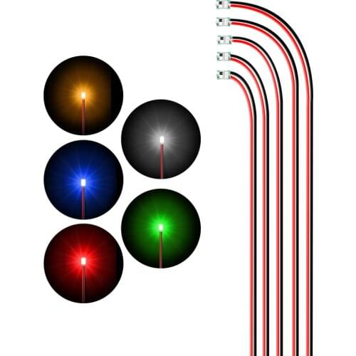 0805 Led Light Flashing SMD Blinking Model Train HO N OO Scale Pre-soldered Micro Litz Wired LED Leads 20cm Wires 100pcs