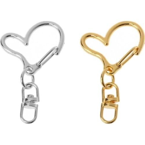 10Pcs DIY Metal Heart Keychain Swivel Lobster Clasp Snap Hook Jewelry Findings