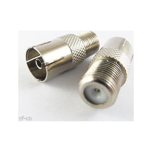 10pcs F Type F Female Jack to TV PAL Female Jack Coaxial Connector Adapter Metal