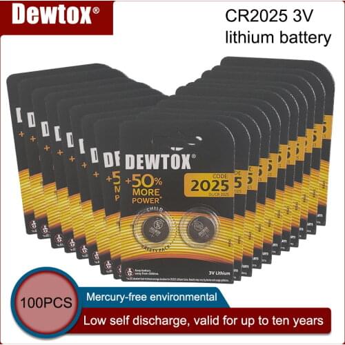 100PCS Original for DURACELL CR2025 Button Cell Battery 3V Lithium Batteries for Watch Toy Computer Calculator Control DLCR 2025