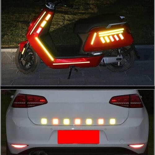 12Pcs Car Vehicle Body Waterproof Reflective Warning Stickers Decoration Strip Car Accessories Exterior