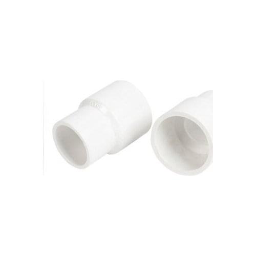 2 PCS White PVC 40 x 32mm Inner Dia Straight Design Pipe Tube Connector
