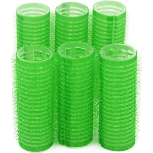 22mm 6pcs/Bags PE Vented Self sticky Hair Rollers Plastic Core Curlers for DIY Hair Dressing Design