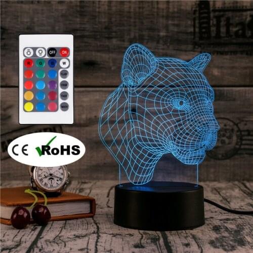 3D Led Novety Lighting Creative Gift Night Light Table Lamp Leopard Light Led Home Corridor Hotel Party Atmosphere Lights