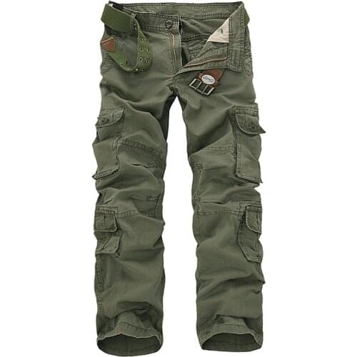 4 Color New 2021 Arrival Mens Fashion Military Multi Pocket Cargo Pants Casual Straight Long Baggy Combat Trousers Large Size