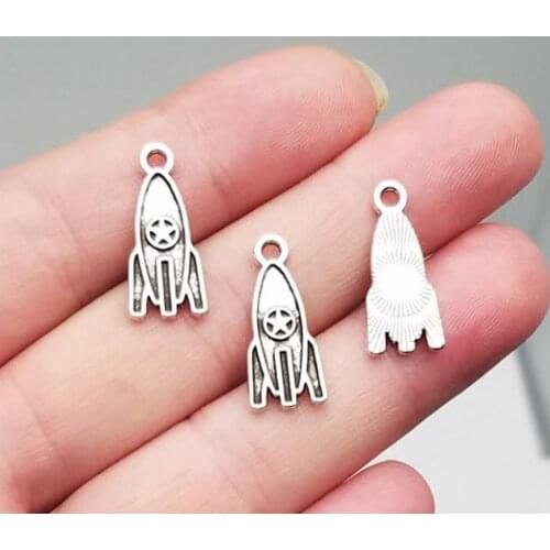 40pcs/lot--20x9mm, rocket cham,Antique silver plated rocket charms,DIY supplies,Jewelry accessories