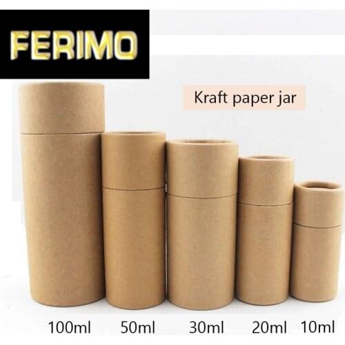 50pcs/lot Cosmetic Bottle Outer Packaging Kraft Paper Jar Tube Cylindrical Hard Cardboard Boxes Essential oils Tube Package