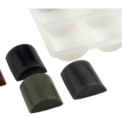 Nicole Silicone Soap Mold 6-Cavity Half Cylinder Shape Mould for Handmade