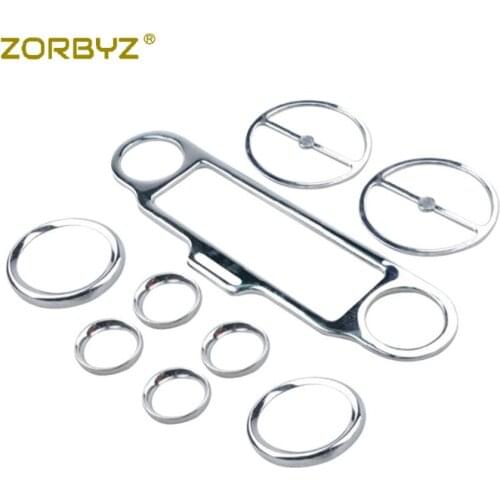 9Pcs Chrome Stereo Accent+Speedometer+Speaker Gauges Ornamental decorating Trim Ring Set Fit for Harley Ultra Classic Touring