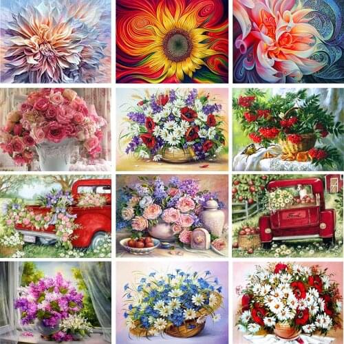 5D DIY Diamond Painting Flower Rhinestone Picture Full Square/Round Diamond Embroidery Mosaic Handmade Products Home Decoration