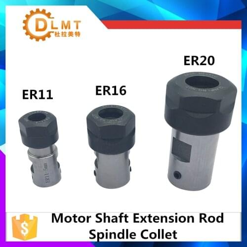 C20 ER16 Collet Chuck Motor Shaft Extension Rod Spindle Collet Lathe Tools Holder Inner 5MM 6MM 8MM 10MM