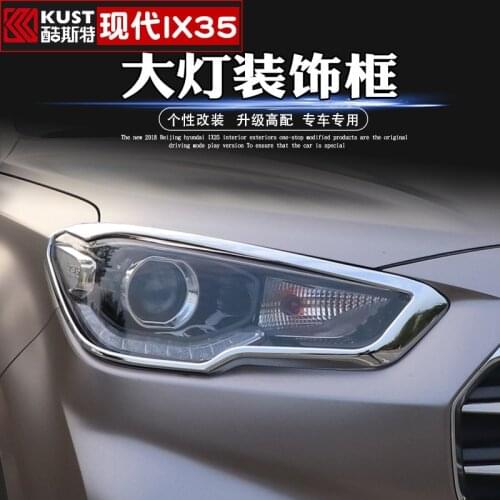 For Hyundai IX35 2018 2019 ABS Chrome Front Rear Trunk Headlight Tail Light Lamp Cover Trim Styling Garnish Bezel Molding