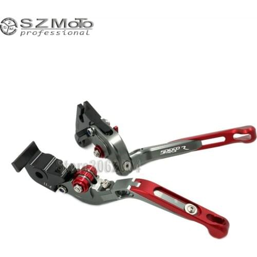 For TRIUMPH SPEED TRIPLE R SPEEDTRIPLER 2016 Aluminum Motorcycle Folding Extendable Adjustable Brakes Clutch Levers With LOGO