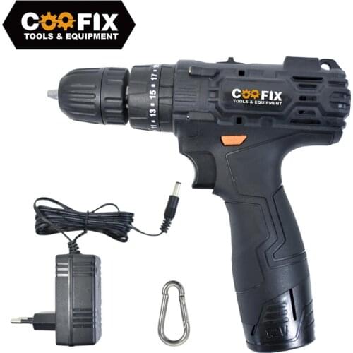 COOFIX 12V Electric Cordless Drill Screwdriver Household Rechargeable Lithium Batter Drill Screwdriver Power Tools