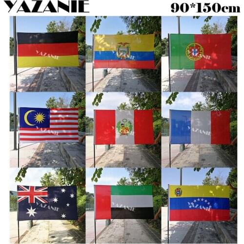 YAZANIE 90x150cm German Ecuador Portugal Malaysia Peru French Australia United Arab Emirates Venezuela Pprint Flags and Banners
