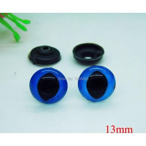 13mm Blue Safety Eyes/Plastic Cat Doll eyes With Washer Handmade Accessories For Bear Doll Animal Puppet Making - 50pcs