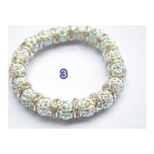 Hot Free Shipping AB 10mm micro pave Disco Beads Spacer crystal Bracelet New EDR High quantity Fhd4
