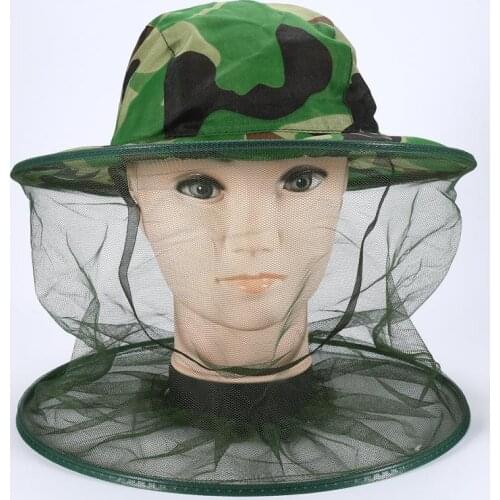 Camouflage Net Cap Fishing Mask Face Protect Hat Beekeeping Hat Head Face Protection Veil Anti-mosquito Fly Insect Bee Hats New
