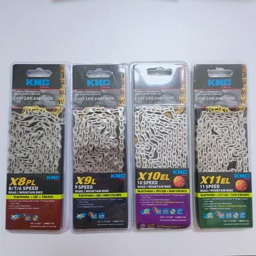 KMC Chain X8PL X9L X10EL X11EL with Oblong/Rectangle Box for Road/Mountain Bike 6/7/8/9/10/11 speeds/gears drivetrain