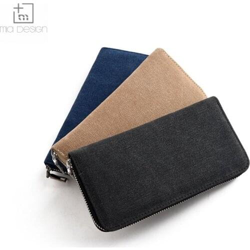 Hot Sale Mens Fashionable Purse canvas zipper wallet men clutch hand bag fashion clutch purse mens wallet