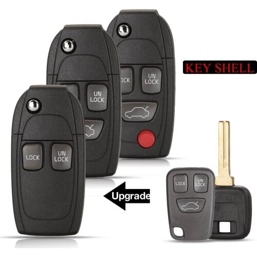 Kutery For Volvo S60 XC90 V50 S40 V70 S60 S70 S80 XC70 2/3/4Button Replacement Modified Car Smart Remote Flip Folding Key Shell