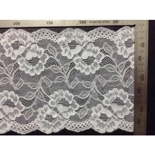 17cm hot selling symmetrical framed bone jacquard flora motif edge lace trim,JC0826H