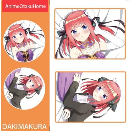 Anime Manga The Quintessential Quintuplets Nakano Nino Nakano Yotsuba Pillow Cover Hug Body Pillowcase Otaku Bedding Dakimakura