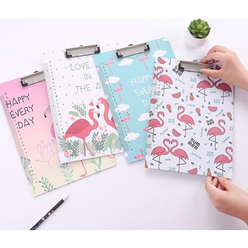 Novelty A4 Cartoon Clipboard File Holder Students Stationery Cute Flamingo Totoro Writing Pad Office Supplies WordPad