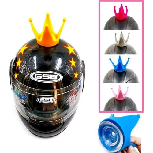 New Personalized Cute Motorcycle Electric Car Helmet Suction Cup Crown Decoration Accessories Silicone Suction Decoration Crown