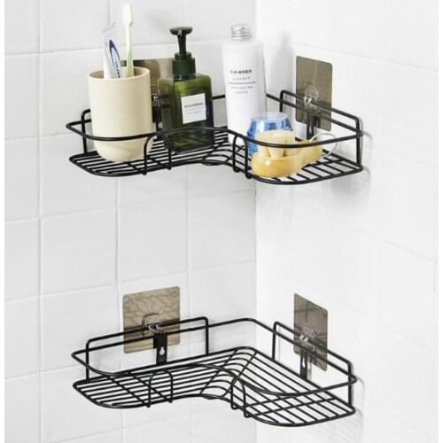 Aprince Bathroom Corner Organizer Storage Shelf Bathroom Wash Rack Toilet Suction Wall Tripod Kitchen Wall Hanging Storage