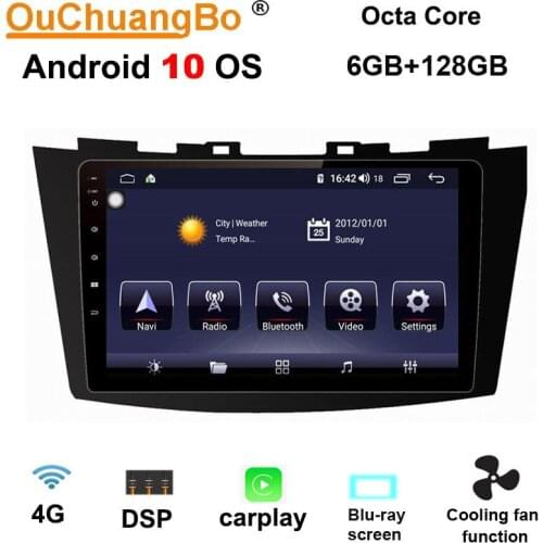 Ouchuangbo Android 10 radio multimedia player for Suzuki Swift 2011-2014 with 9 inch IPS GPS DSP Bluetooth wifi 6+128GB