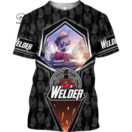 PLstar Cosmos 2021NewFashion 3DPrint Welder Job Worker Art Unisex Men/Women Harajuku Streetwear Funny Short Sleeve T-Shirt A-13