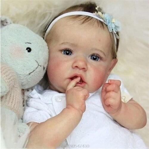 Realistic Saskia Reborn Baby Dolls Grey Eyes Girl Newborn Doll Soft Full Silicone Body Lifelike Nurturing Dolls D22 20 Dropship
