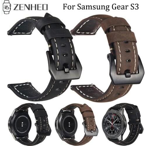 20mm 22mm Watchband Gear S3 S2 Genuine Leather Strap for Samsung Galaxy 42mm/46mm Active for Amazfit Stratos 2 2S Bracelet Band