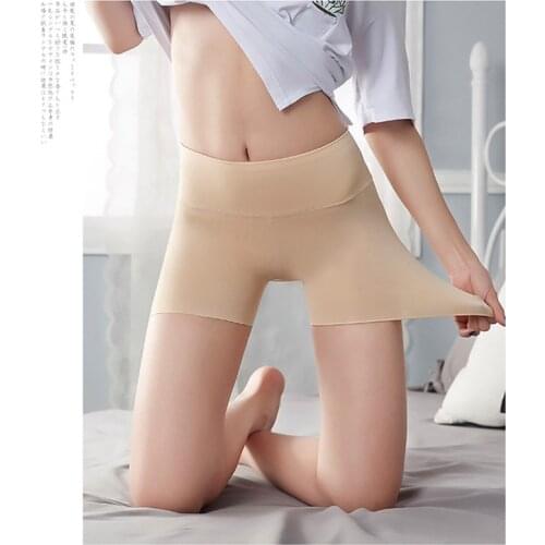 Summer High Waist No Trace Anti-lighting Ice Silk Safety Pants Ladies Briefs 1 Piece Boxer Briefs Woman Lingerie Women Underpant