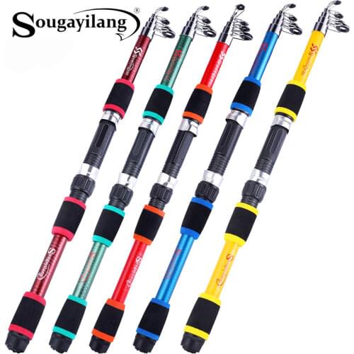 Sougayilang 1.8M Telescopic Spinning Fishing Rods Glass Fiber M Power Rock Fishing Rod Telescopic Fishing Rod Fishing Pole