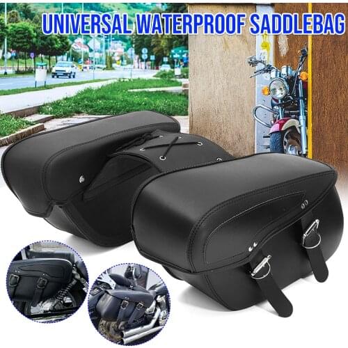 Universal Motorcycle Saddlebag Waterproof PU Leather Side Tool Pouch Luggage Storage Bags For Honda/Yamaha/Suzuki/Boulevard