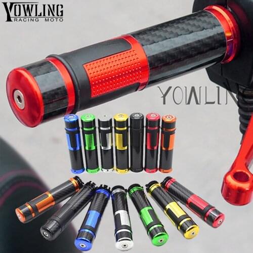 Universal 7/8" 22mm cnc Carbon fiber motorcycle handlebar Grips For yamaha YZF R125 R15 R25 r 125 15 25 mt-07 mt-09 mt 07 09