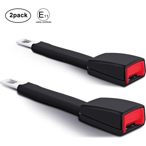 2 Pcs Universal Car Seat Belts Adjustable Car Seat Belt Extender Safety Belt Buckle Extender Extension Black For Chubby Children