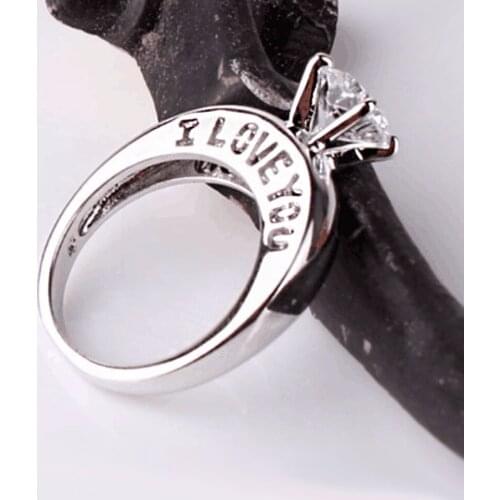 Forever Love Classic Wedding Band Rings Plata/Gold Color 4 Prong Round Sparkling AAA CZ Rings for women Engagement Jewelry