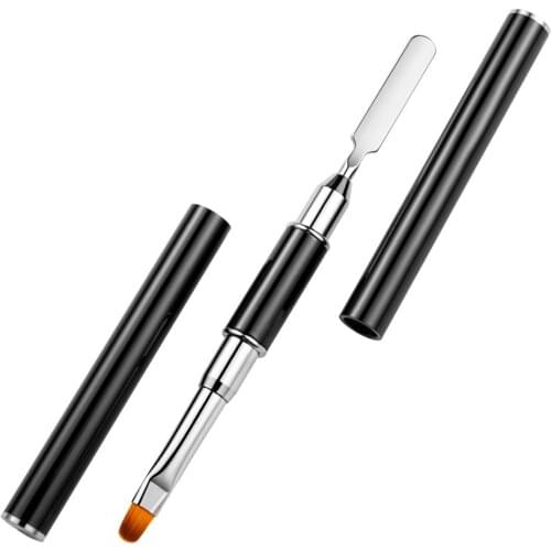 1Pc Nail Brush Double Side Double-headed Dual-purpose Nail Pen Removal Spatula Stick Manicure Tool Painting Drawing Color