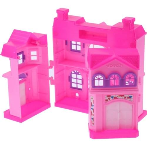 2 Storey Doll Mini Villa Dream House for Doll Kids Pretend Play Toy Dollhouse Furniture Set For Baby Doll Couch Doll House