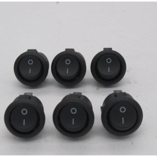 5pcs 16mm Diameter black round Rocker Switch with 2 Pin NO/OFF,16A/250V 10A/125V KCD1-105