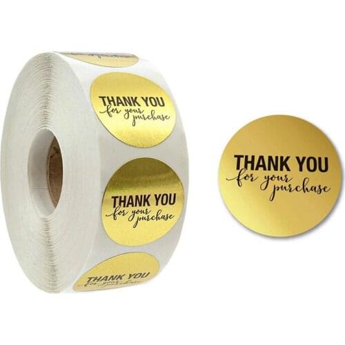 100-500 Pcs 1 Inch Golden Round Thank You for Your Purchase Labels Stickers For Baking Gift Package Cards Bag Small Business