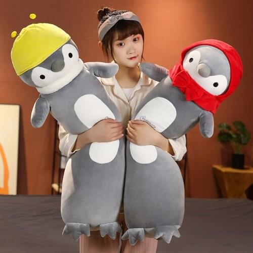 60/80/100CM Lovely Plush Long Penguin Pillow Soft Stuffed Animals Dolls Sofa Bed Cushion Dressing Up Animals Pillow For Kids