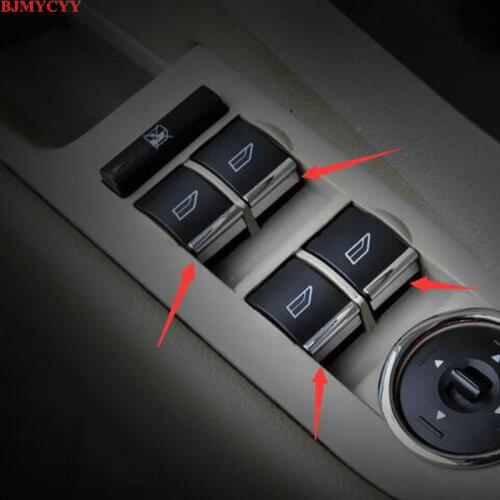 BJMYCYY car styling ABS 7PCS/SET Car window lift buttons decorate sequins for Ford Focus mk3 2012-2018 car accessories